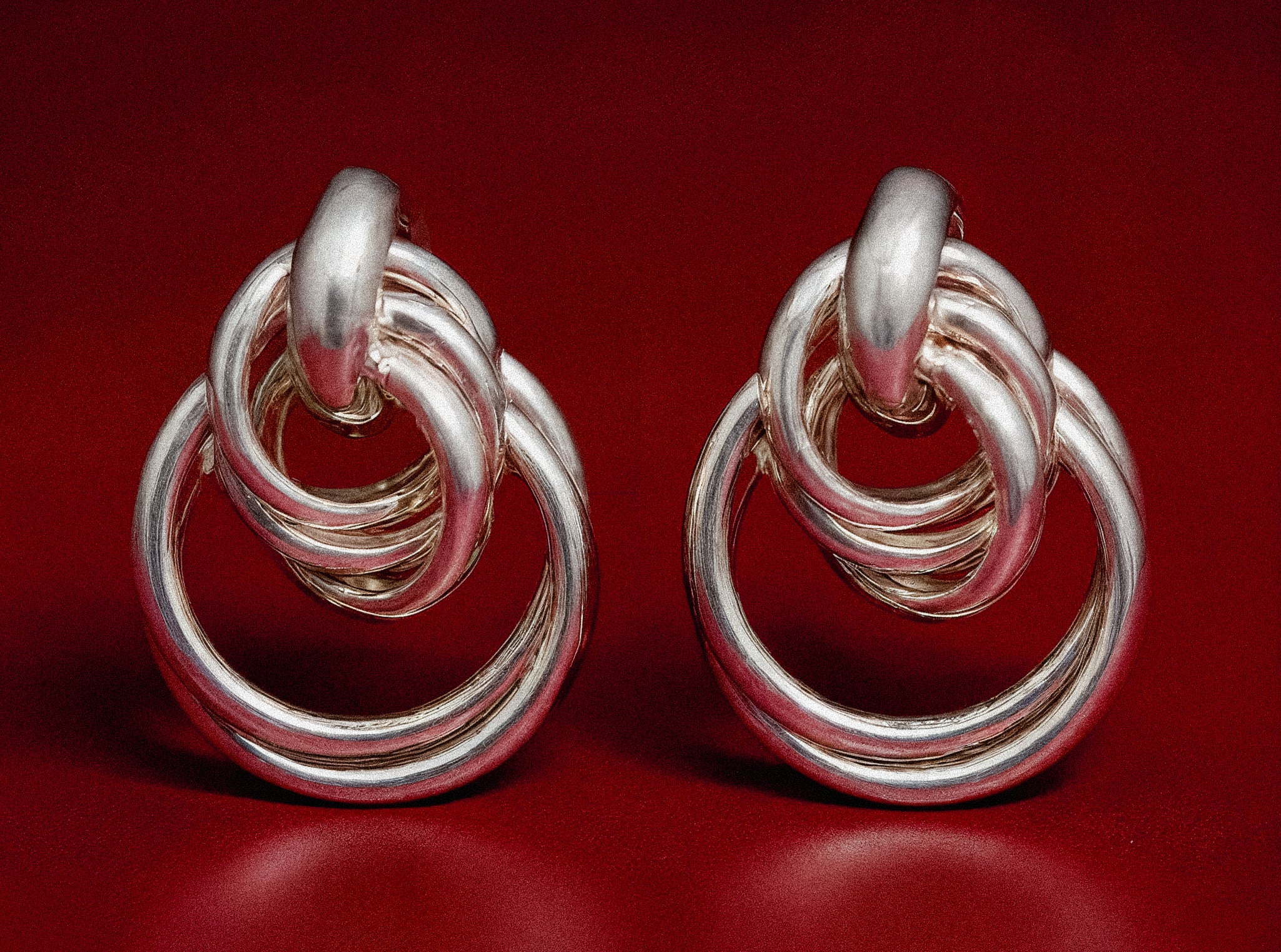 Metal Beaded Round Earrings, Minimalist Style